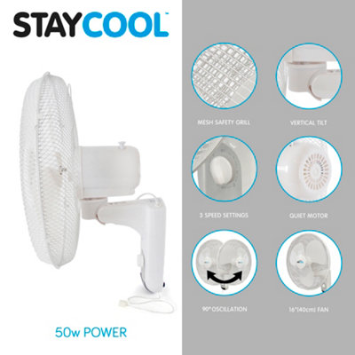 StayCool 16" (40cm) Wall Fan - White