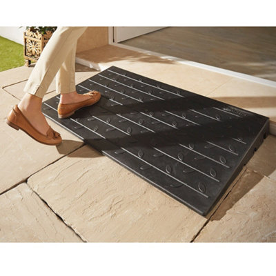 SteadyRampXL Threshold Ramp - Non-Slip Recycled Rubber, Indoor/Outdoor Use, W107cm