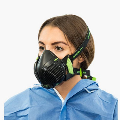 STEALTH P3 M/L REUSABLE RESPIRATOR DUST MASK WITH FITTED P3 HEPAC ...