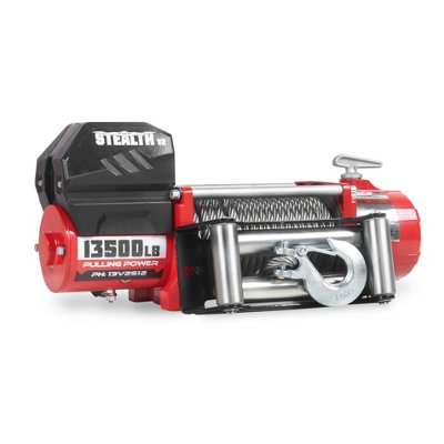 Stealth V2 13500lb 12v Winch - Steel Rope