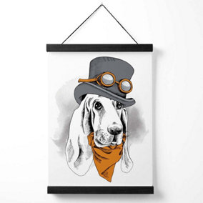 Steam Punk Hound Dog Sketch Medium Poster with Black Hanger