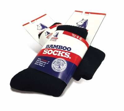 Steel Blue black bamboo durable anti-bacteria non-odour eco-friendly work socks size 11-14 UK