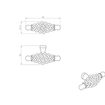 Steel Cage Oval Cabinet Door Pull Handle - 35mm Depth - 65 x 21.5mm - Antique Steel