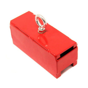 Steel Covered Holding Magnet for Attaching to a Chain or Rope for Holding Ferrous Materials - 102kg Pull
