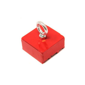 Steel Covered Holding Magnet for Attaching to a Chain or Rope for Holding Ferrous Materials - 45kg Pull