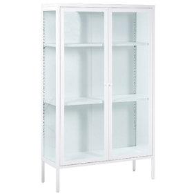 Steel Display Cabinet White NASH