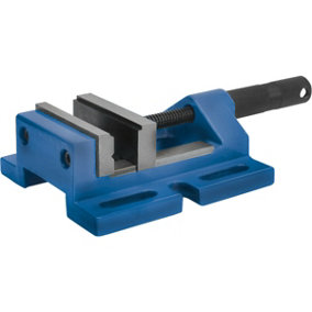Steel Drill Vice - 100mm Jaw Width - Replaceable Stepped Jaws - Machined Foot