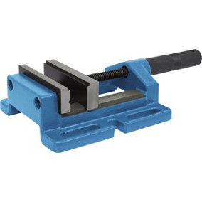 Steel Drill Vice - 120mm Jaw Width - Replaceable Stepped Jaws - Machined Foot