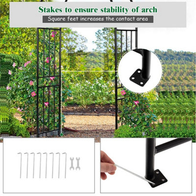 Steel Garden Arch for Wedding Climbing Plants with Stakes