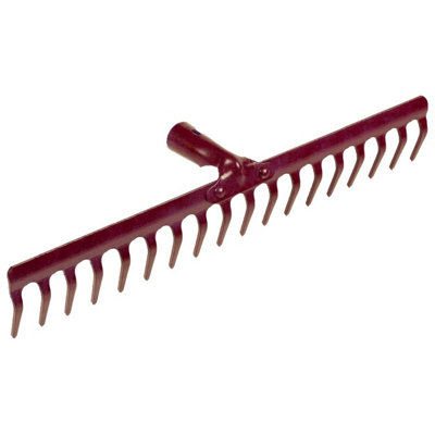 Steel Garden Rake for Hay, Leaves, Lawn, 50 cm / 20 in with 18 Tins, Ideal Gardening Tool (No Handle)