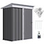 Steel Garden Shed, Small Lean-to Shed for Bike Tool, 5x3 ft, Grey