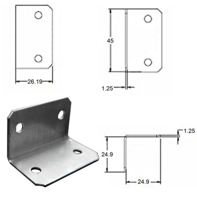 Steel L Shape Corner Brace Plate 90 Degree Right Angle Bracket for Home Furniture Trellis Shelves 10 Pack