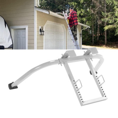 Steel Ladder Stabilizer with Roof Hook and Wing Span for Safe Climbing and Painting - Silver Gray