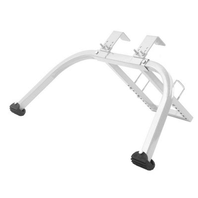 Steel Ladder Stabilizer with Roof Hook and Wing Span for Safe Climbing and Painting - Silver Gray