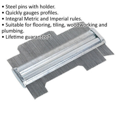 Steel Pin Profile Gauge Metric Imperial Rule 150mm Length Flooring Gauge