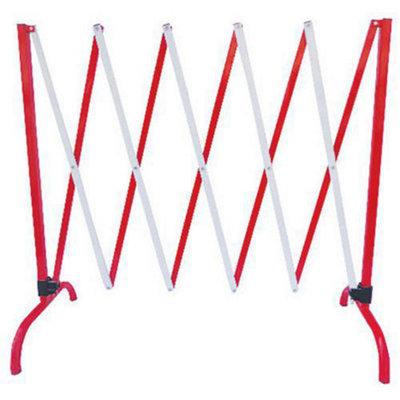 Steel Red/White Expandable Barrier - 2.3m