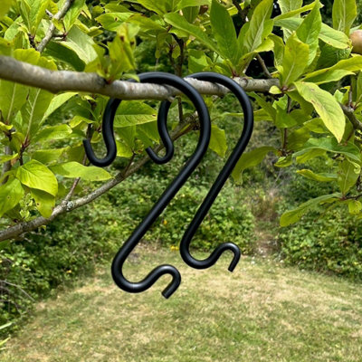 Steel S Hooks for Bird Feeders and Hanging Baskets (Set of 2)