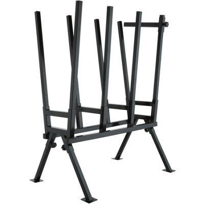 Steel sawhorse - log saw metal - black