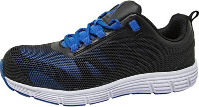 Steel Toe Cap Safety Trainers Boot Lightweight Boots Shoes Work Mens Blue Uk 10 - 5