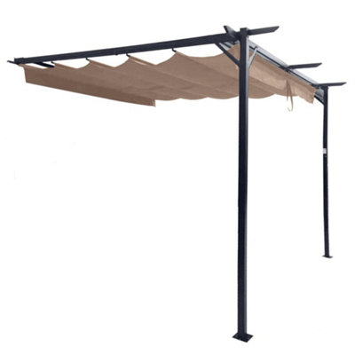 Steel Wall Mounted Pergola - Beige