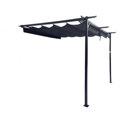 Steel Wall Mounted Pergola - Grey