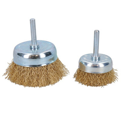 Steel Wire Cup Brush for Drills Rust Paint Removal 50mm and 75mm Width 2pk