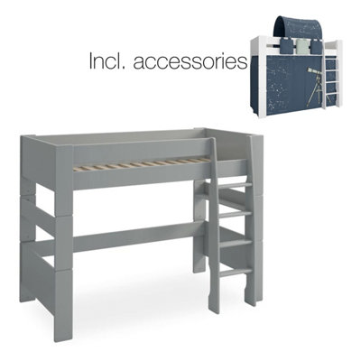 Steens for Kids High Sleeper in Folkestone Grey With Universe