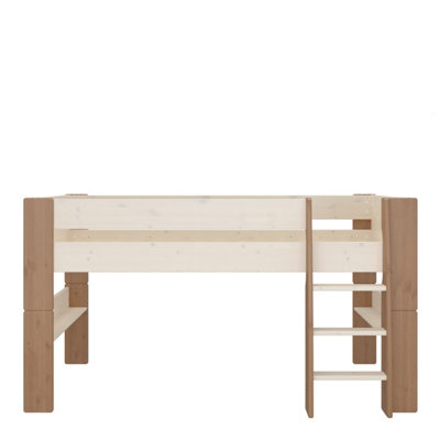 Steens for Kids Mid Sleeper in Whitewash Grey Brown Lacquered
