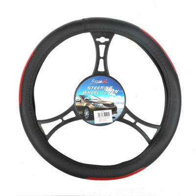 Steering Wheel Protective Cover Black Leather