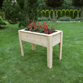 Stef larch timber shallow trough planter 400x800mm