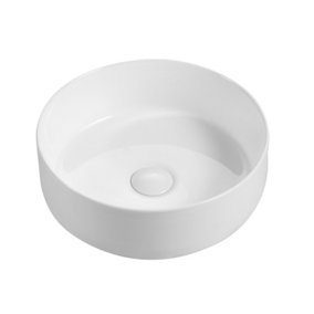 Stefan Gloss White Ceramic Rounded Counter Top Basin (W)360mm