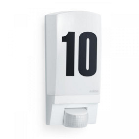 Steinel L 1 S White Outdoor Wall Light PIR Motion Sensor Impact Resistent House Numbers Included