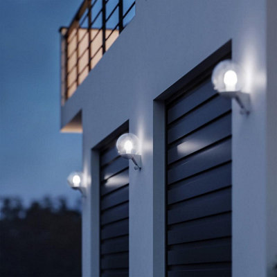 Steinel L 585 S White Classic Globe Outdoor Wall Light PIR Motion