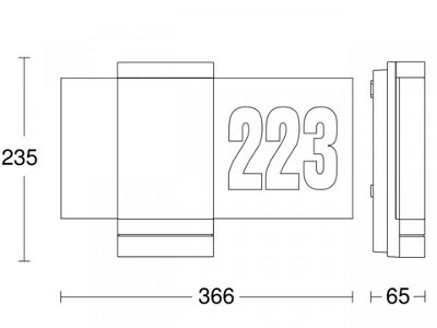Steinel LED House Number Light L 270 SC, smart Motion Sensor, House Number Plate, Setting via App