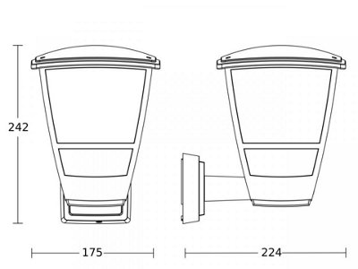 Steinel Outdoor Wall Light L 10 Black, Modern Latern, E27