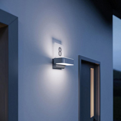 Steinel smart Outdoor House Number Light L 820 SC Silver, Motion Sensor, Softlight Start, Settings via App