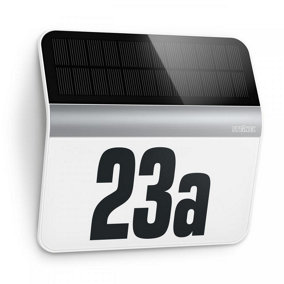 Steinel XSolar LH-N Stainless Steel Solar Outdoor House Number Twilight Sensor Dusk to Dawn incl. Adhesive House Numbers