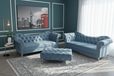 Stella Curved Arm Sofa Chaise Lounge Velvet Baroque Style - Doorstep ...