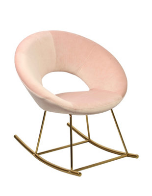 Stella Vintage Pink Rocking Chair - Luxe Velvet Comfort with Chic Gold ...