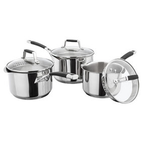 Stellar Induction S5A1D Set of 3 Stainless Steel Draining Pans