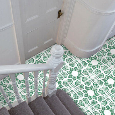 NAKLEO Tegel Verf Sjabloon 25x25cm, Estrella Spaans Moorse Bloem Marokkaans, Plastic Herbruikbare Stencil, Home Decor Ambacht DIY, Vloer Beton Patio Muur - Terracotta