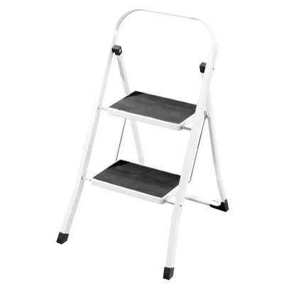 Step Ladder 2-Step Folding Safety Lock Space Saving Storage Safety Non ...
