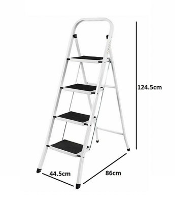 Step Ladder 4-Step Folding Safety Lock Space Saving Storage Safety Non Slip
