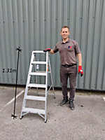 Step Ladders Small 6 Tread 1.31m Lightweight Aluminium Swingback Builders Steps