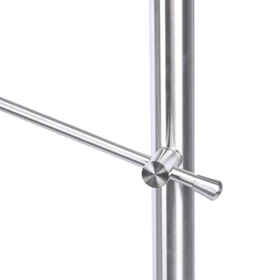 Step Railing Stair Railing Banister Stainless Steel Handrail with 3 Cross Bars for Indoor Outdoor W 120 cm - 4
