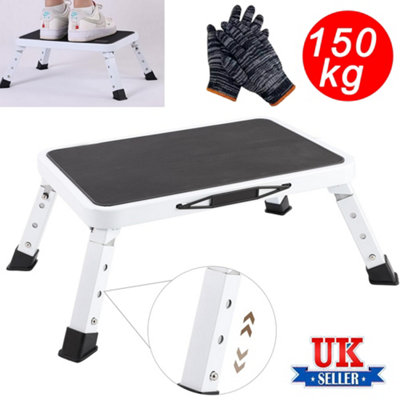 Step Stool Ladder Foldable 3 Adjustable Height Max Load 150KG for Home