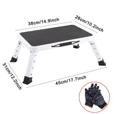 Step Stool Ladder Foldable 3 Adjustable Height Max Load 150KG for Home