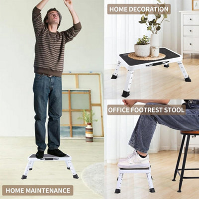 Step Stool Ladder Foldable 3 Adjustable Height Max Load 150KG for Home