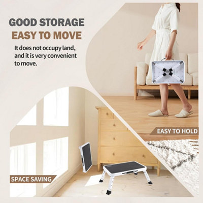 Step Stool Ladder Foldable 3 Adjustable Height Max Load 150KG for Home