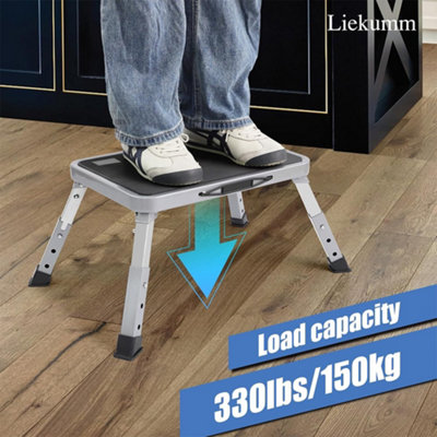 Step Stool Ladder Foldable 3 Adjustable Height Max Load 150KG for Home